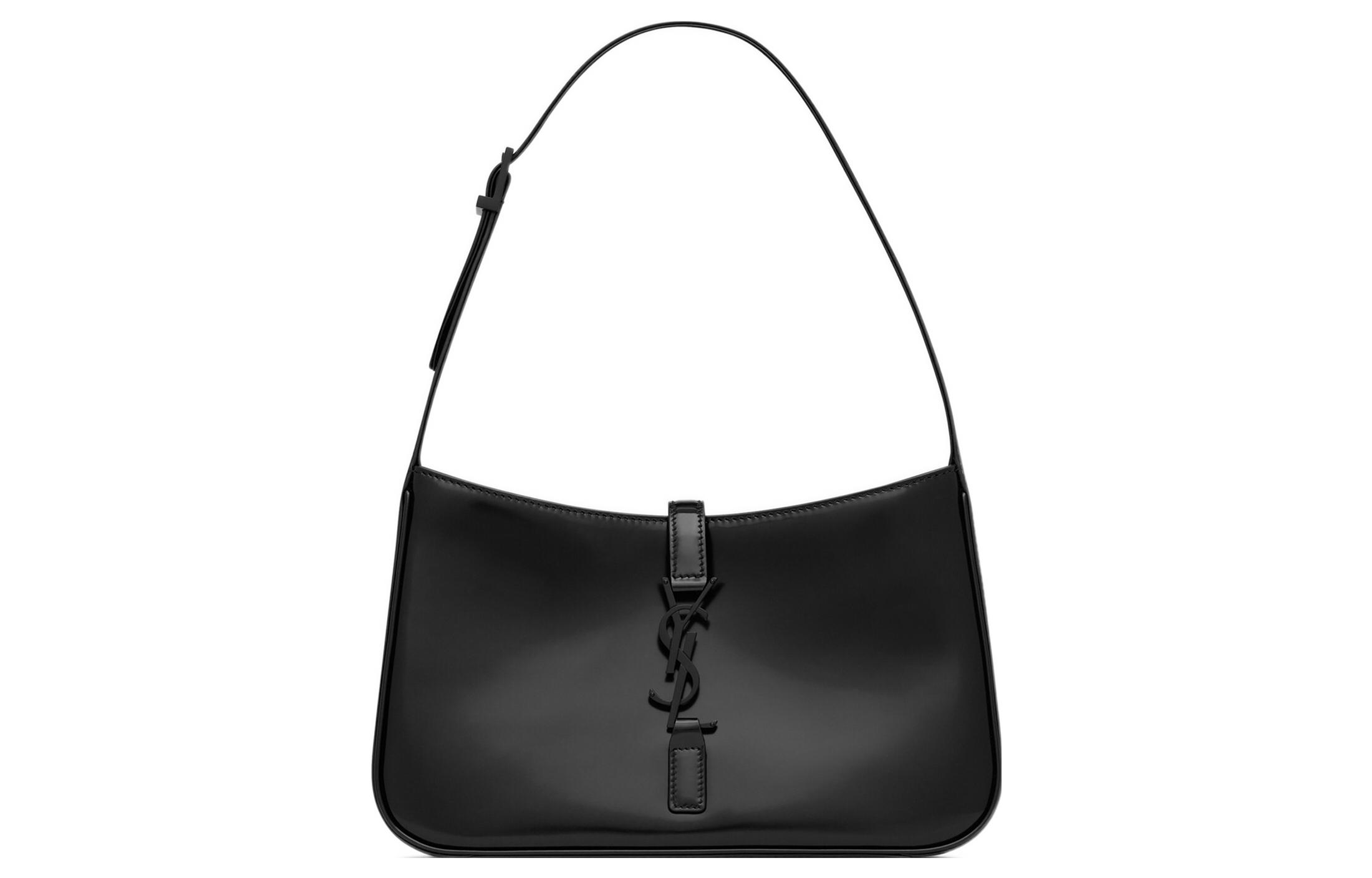 

SAINT LAURENT Сумка через плечо LE5A7 из коровьей кожи, хобо, женская сумка, черная