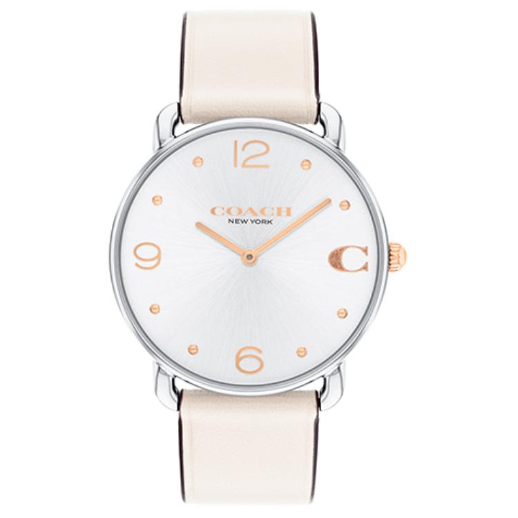 

COACH Часы ELLIOT Collection Wrist Watch Quartz Movement Genuine Leather Strap White Dial Women's Watch