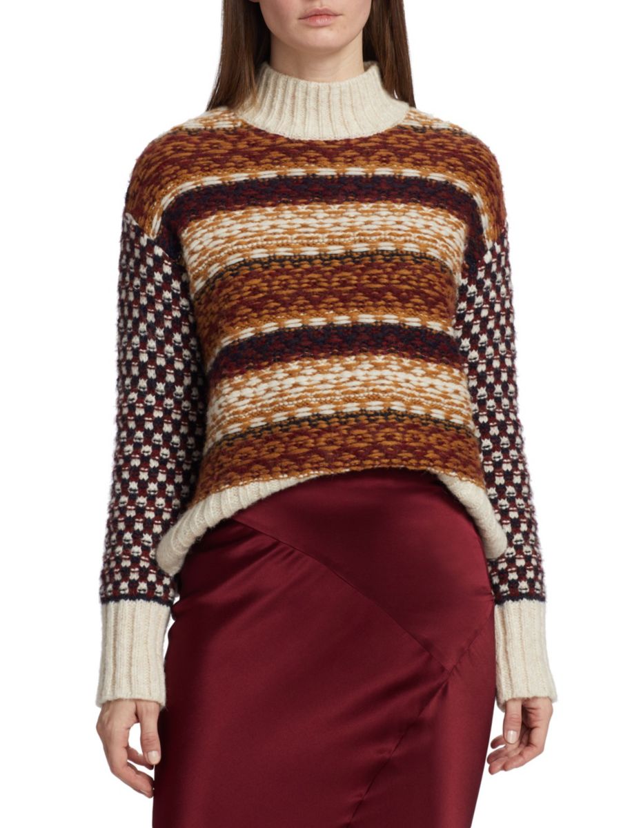 

Водолазка с узором Кларри из смеси альпаки Veronica Beard, разноцветный