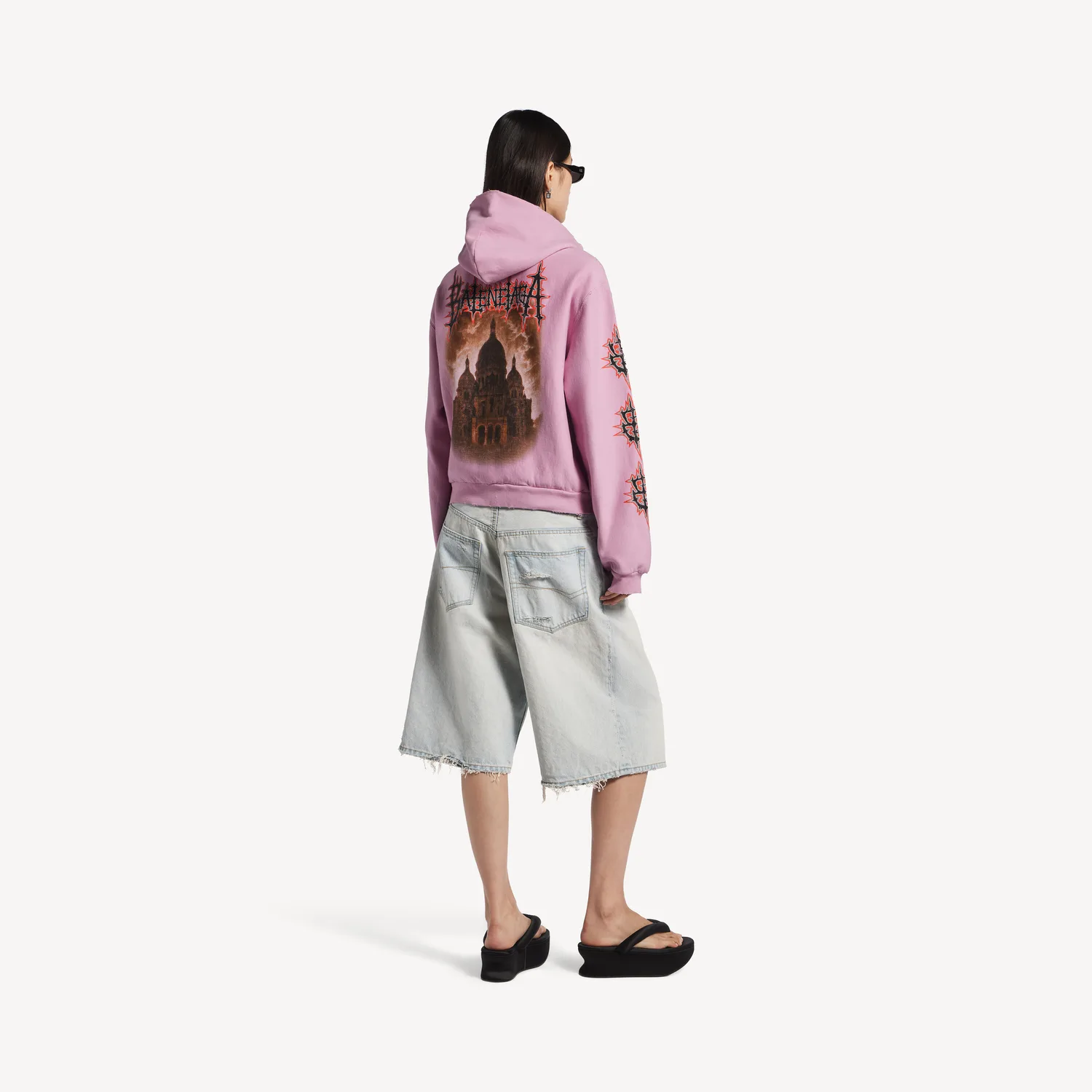 Толстовка Balenciaga Sacré Cœur Medium Fit Zip-Up, розовый — фото 4