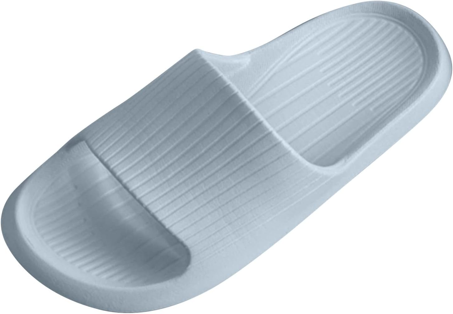 

Мужские тапочки на все сезоны с плоской подошвой, легкие для дома и ванной, нескользящие, с открытым носком, для использования дома Generic, небесно-голубой