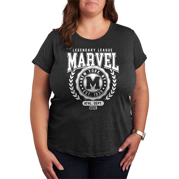 

Футболка с принтом Plus size collegiate league Marvel, Heather Charcoal