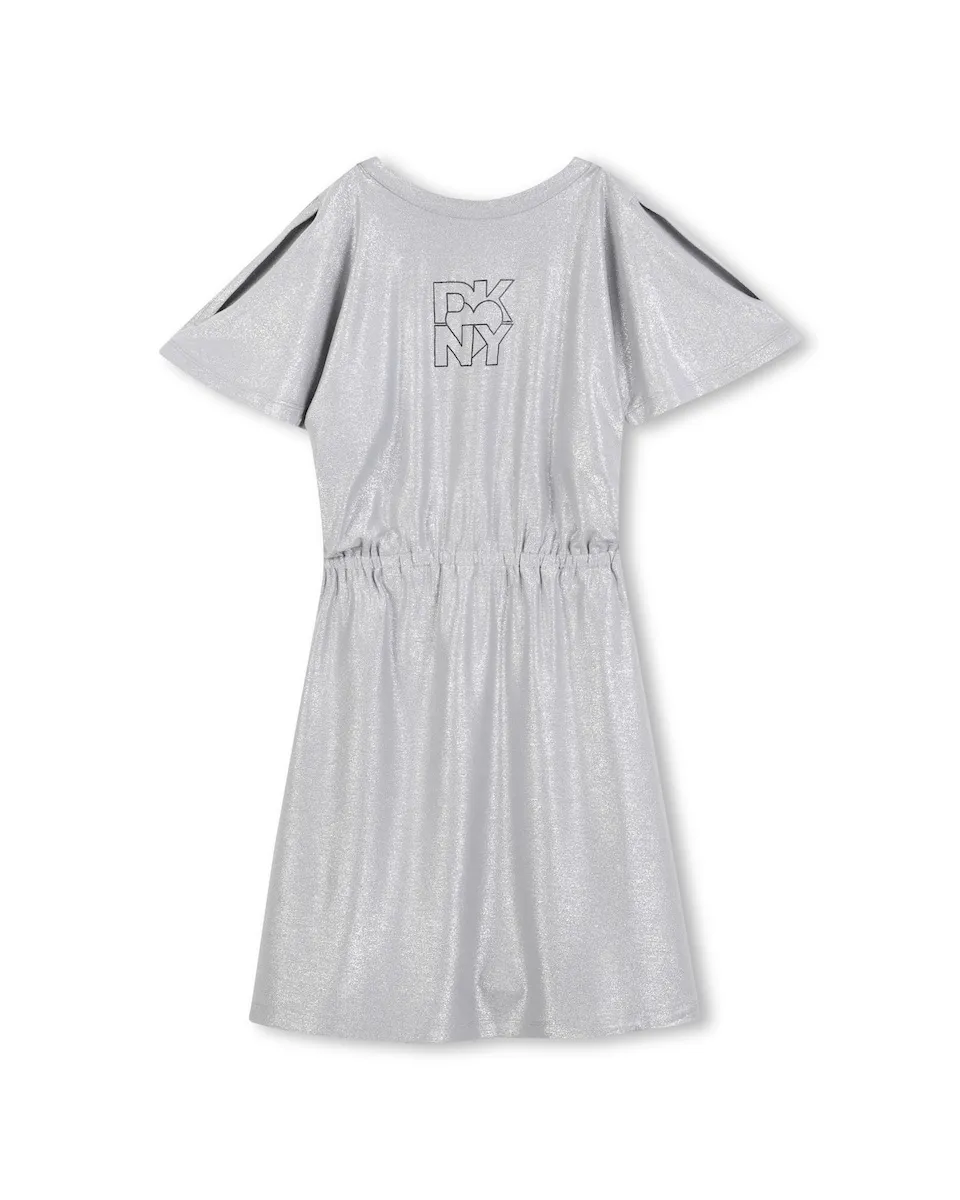 

Детское платье с короткими рукавами DKNY, серебряный