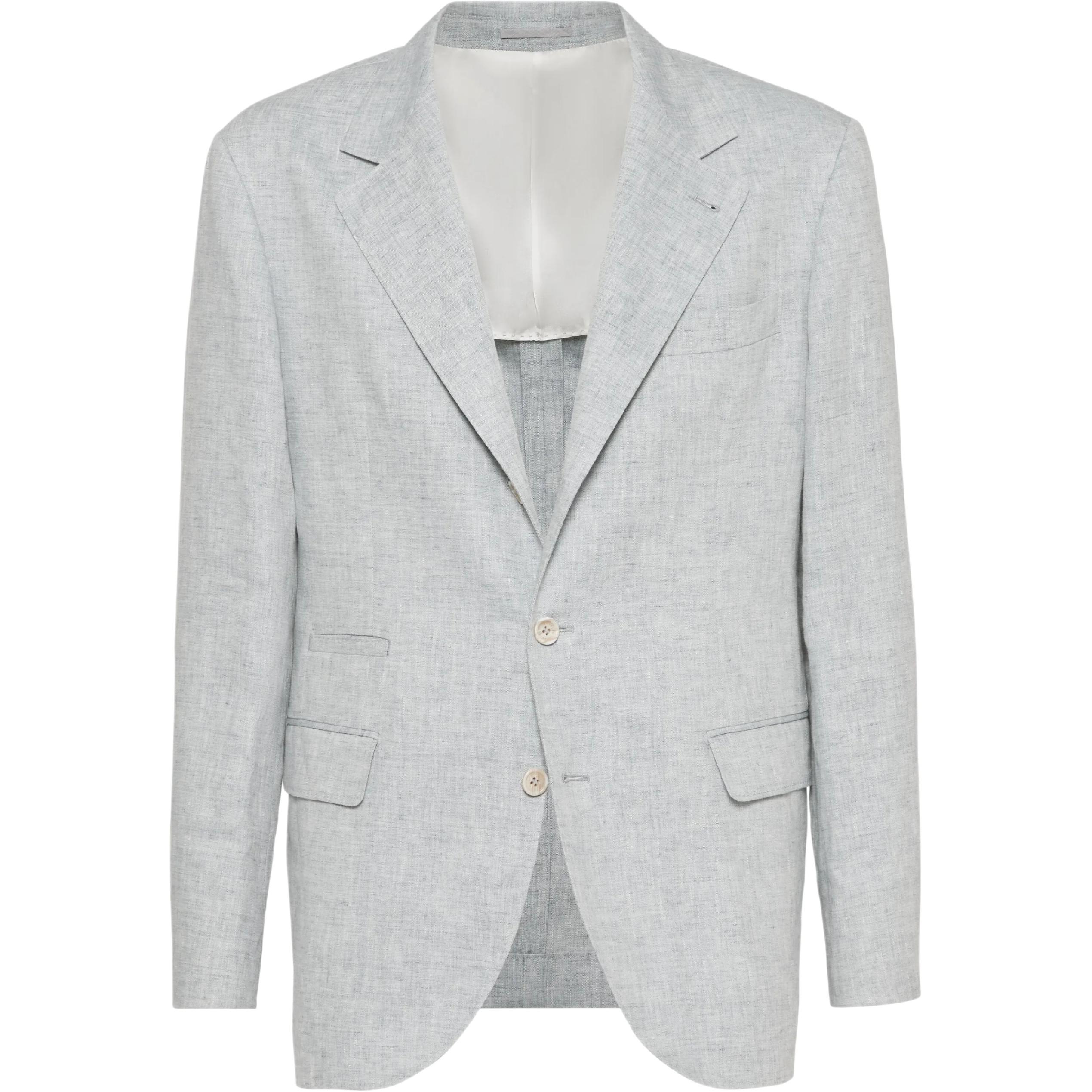 

Brunello Cucinelli Однобортный длинный пиджак, Light Gray
