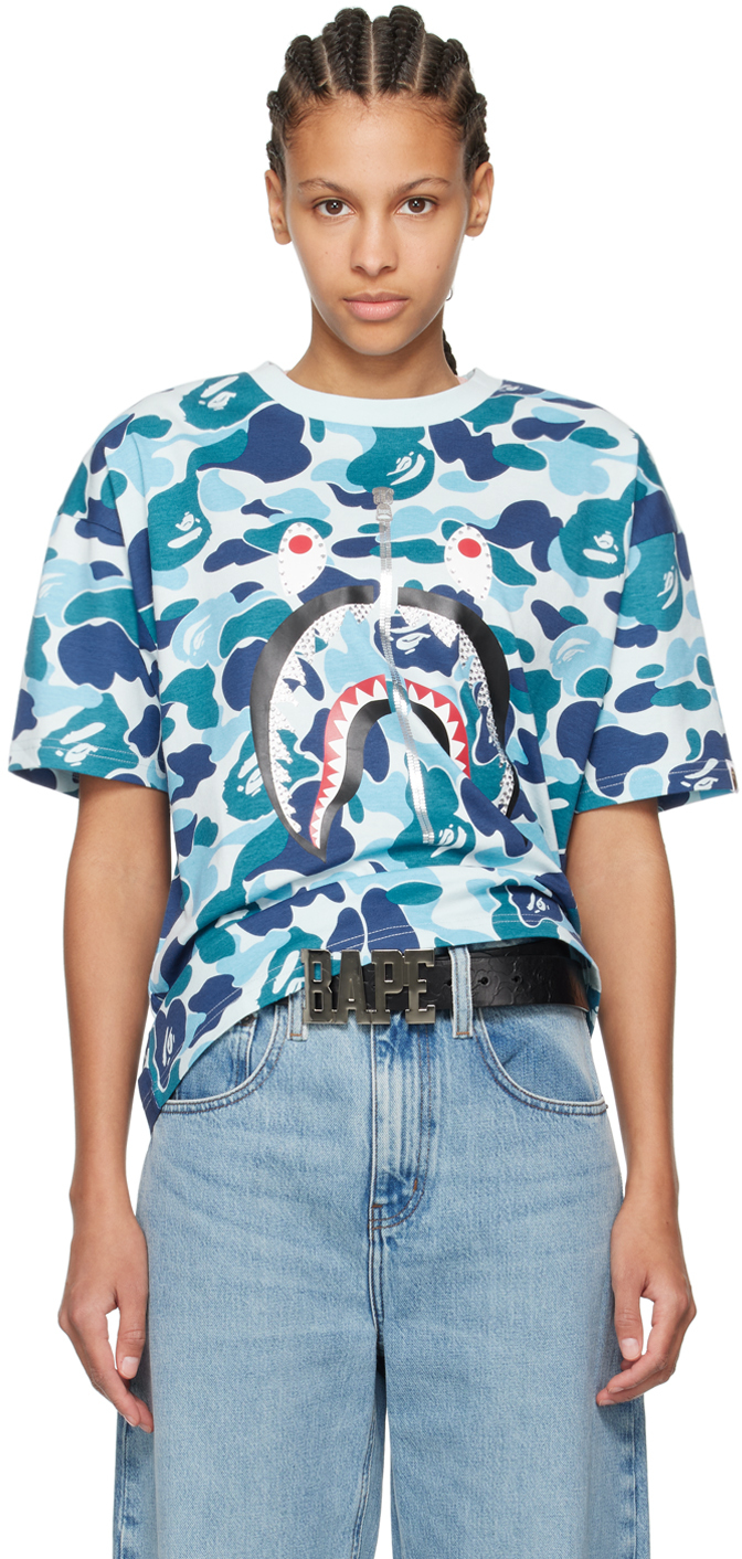 

Футболка ABC Camo Crystal Stone Shark BAPE, синий