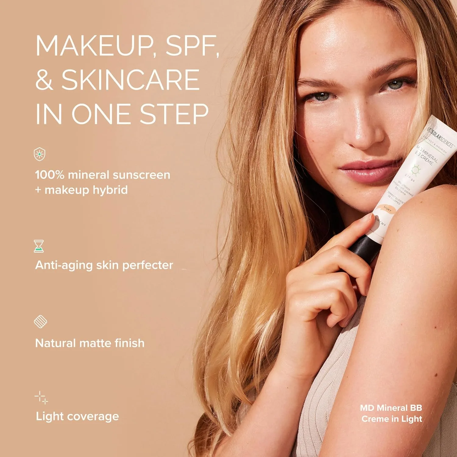 MDSolarSciences Минеральный бальзам для лица SPF 50, без масла, тонирующий матирующий BB-крем 34.87 г (1 шт.), Deep Brown — фото 4