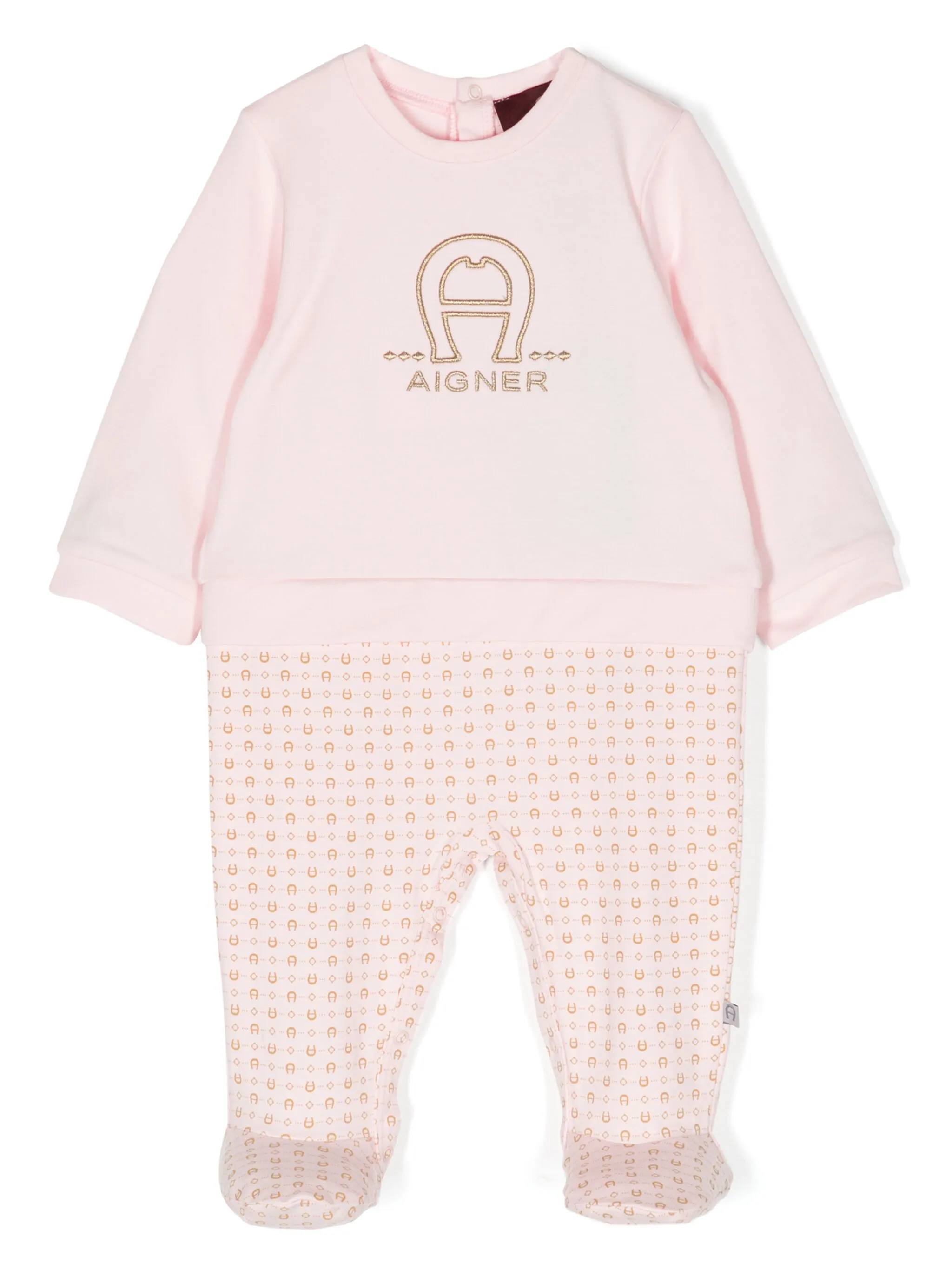 

Ромпер с вышитым логотипом Aigner Kids, розовый