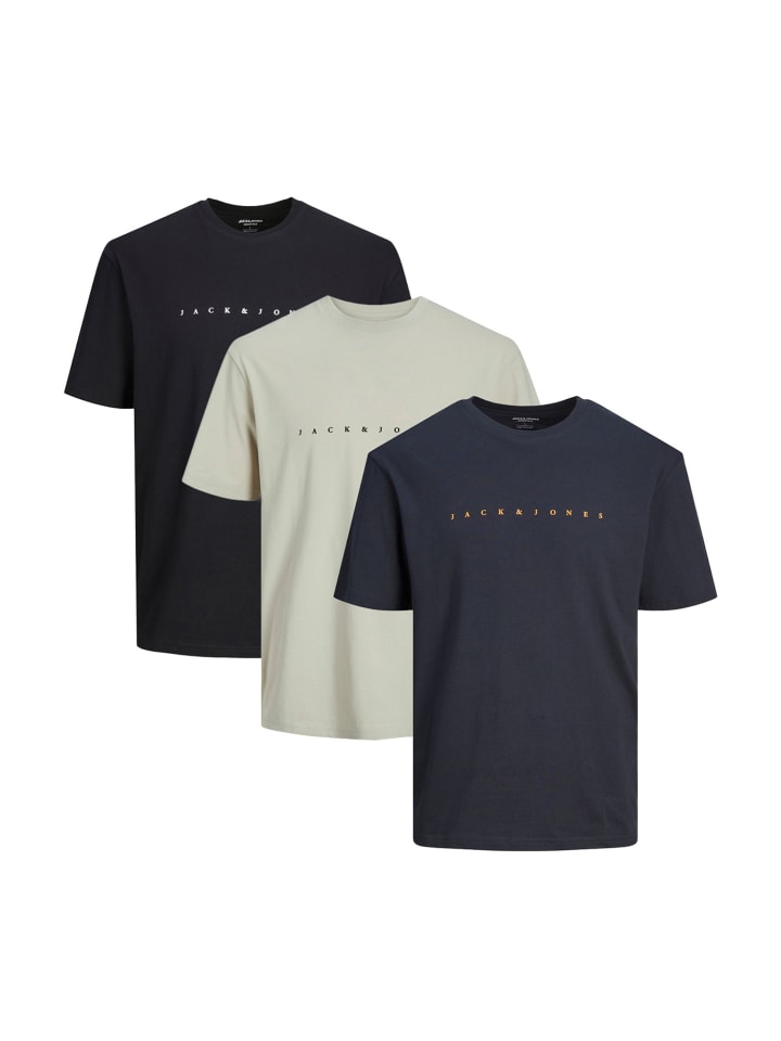 

Футболка Jack & Jones, цвет beige/schwarz/dunkelblau