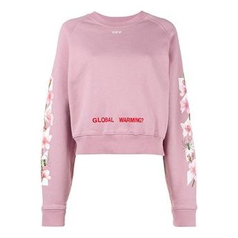 

Толстовка c o virgil abloh fw cherry blossom crop cotton sweatshirt Off-White, розовый