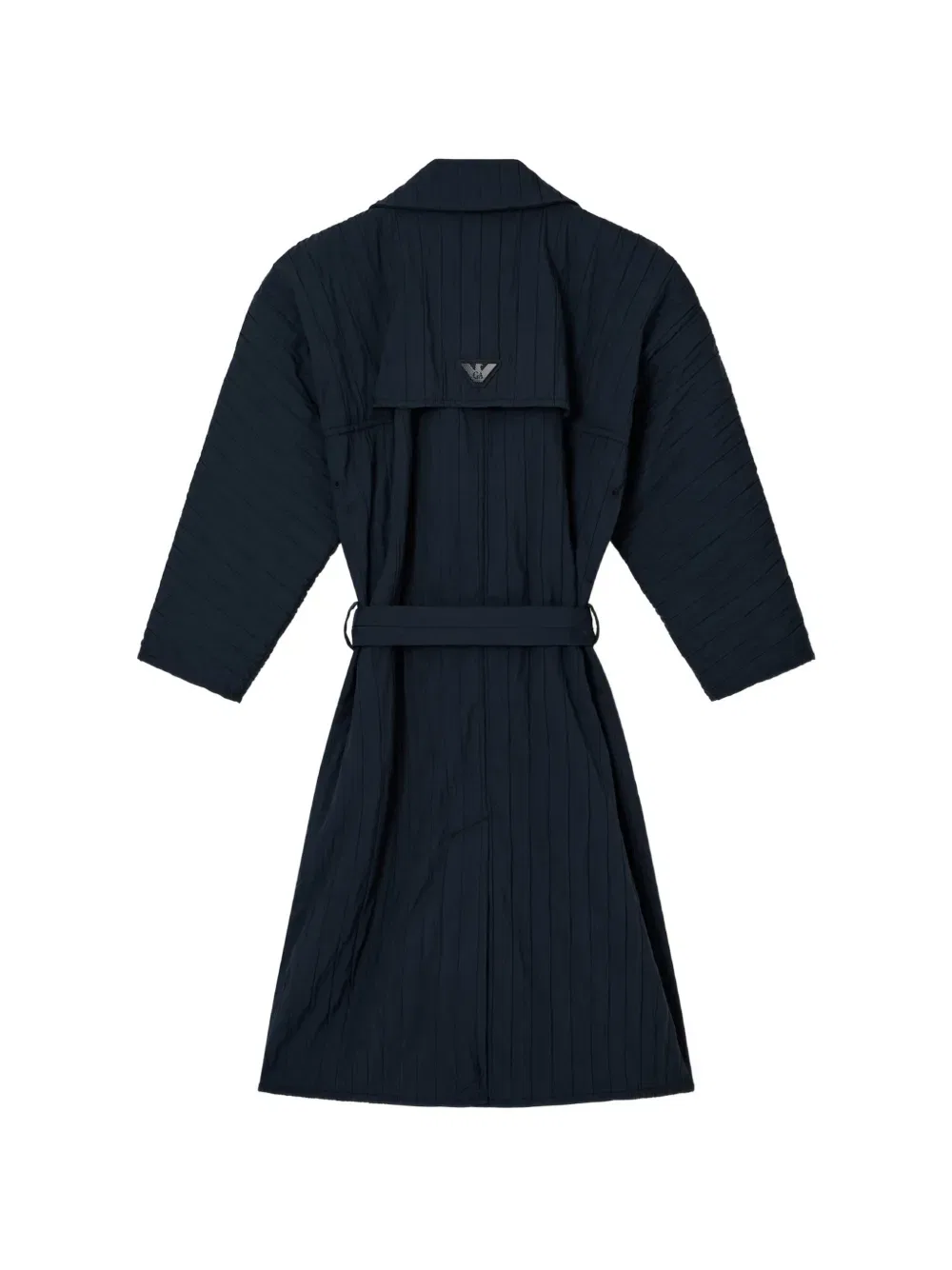 Пальто со складками и поясом Emporio Armani Kids, синий — фото 2