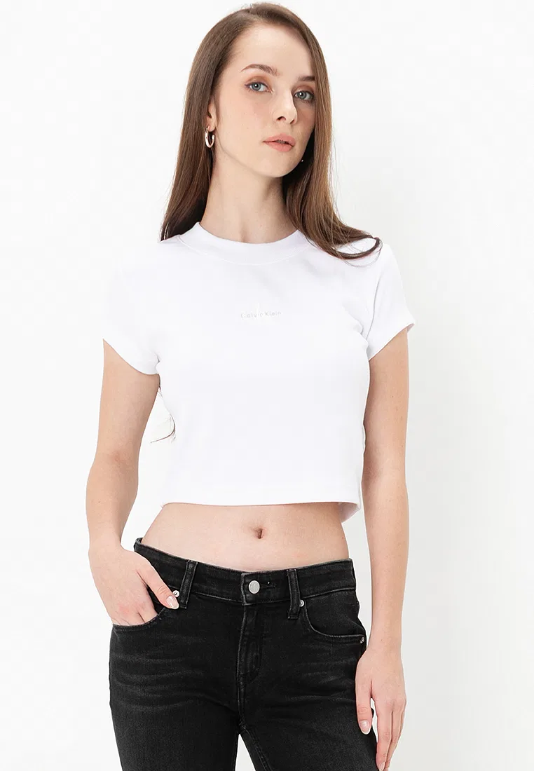 Футболка, с монограммой, Calvin Klein Jeans, белый