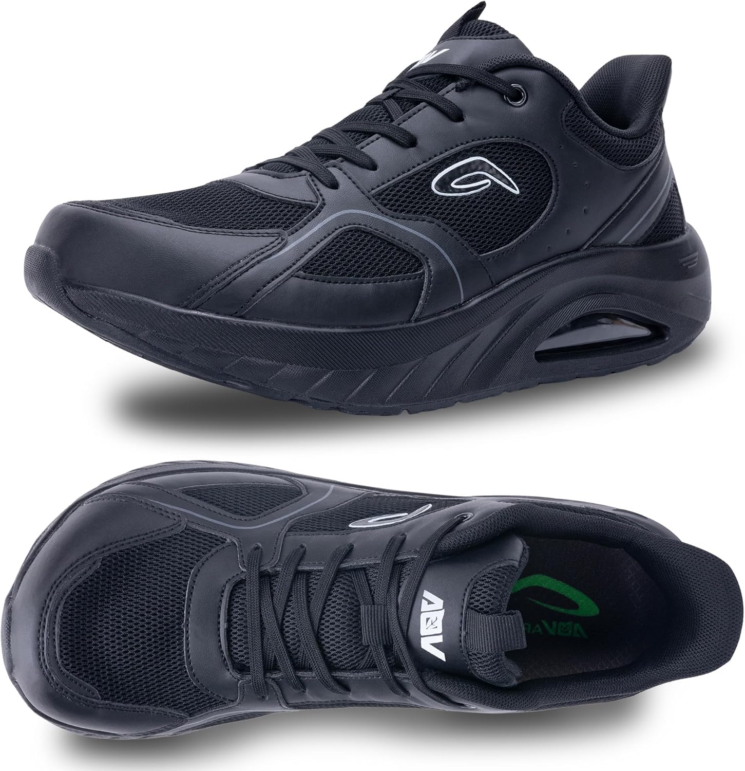 

Мужские кроссовки с широкой передней частью, без шнурков, для ходьбы, с поддержкой свода стопы, ортопедические, теннисные, беговые, для облегчения болей при плантарном фасциите, размеры США 7-13 Efobih, черный