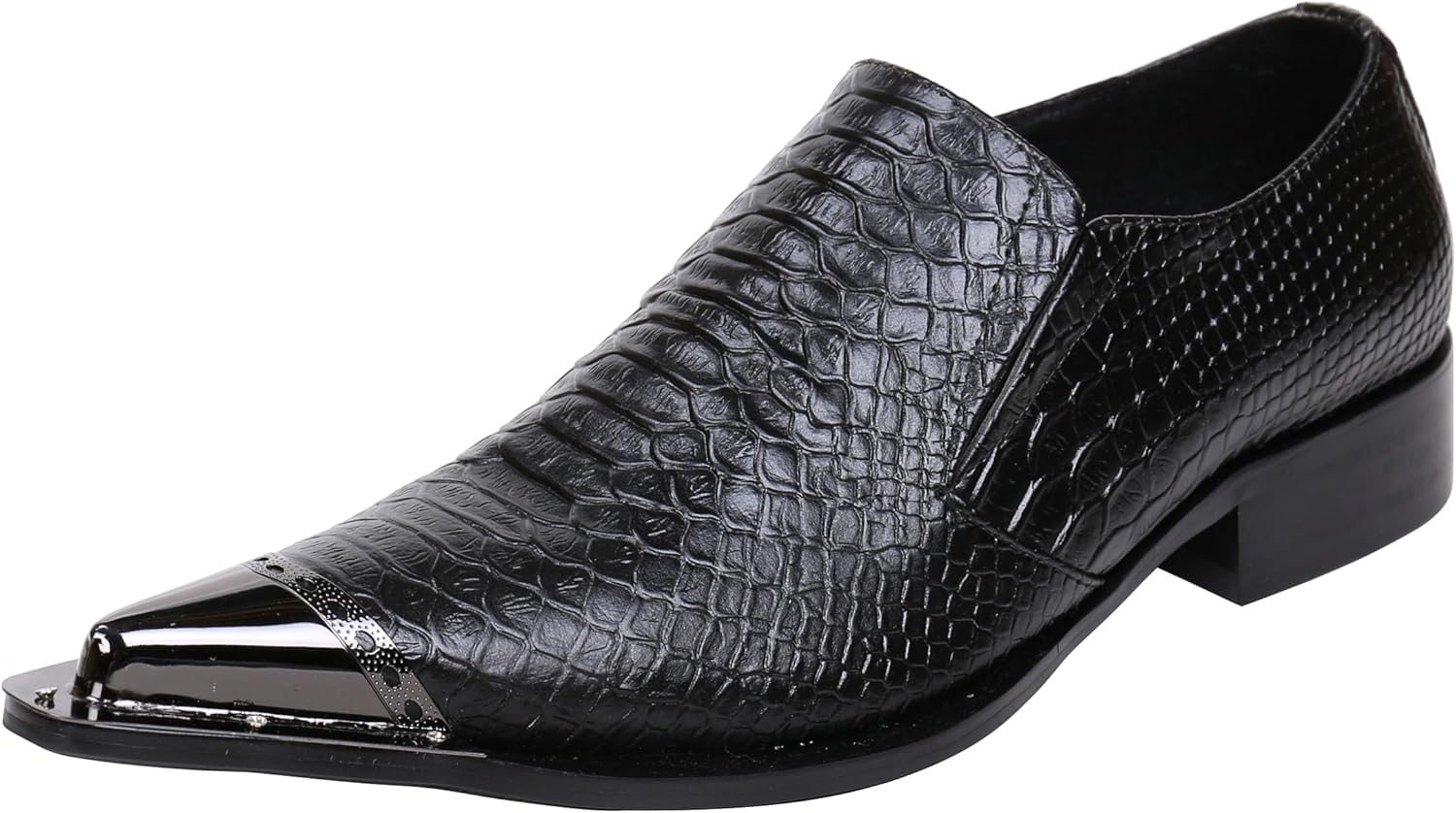 

Мужские туфли Santimon Loafers с острым носком, вестерн-вышивкой и кожей, черный