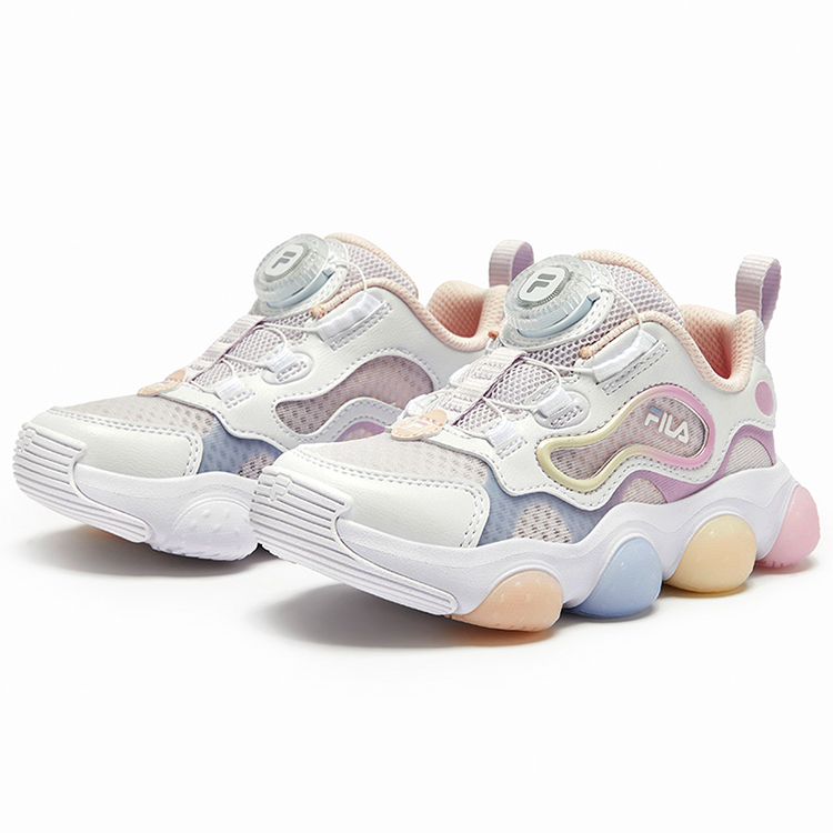 FILA KIDS Детские кроссовки с противоскользящим покрытием, износостойкие, белые, фиолетовые, для детей от 3 до 7 лет — фото 3