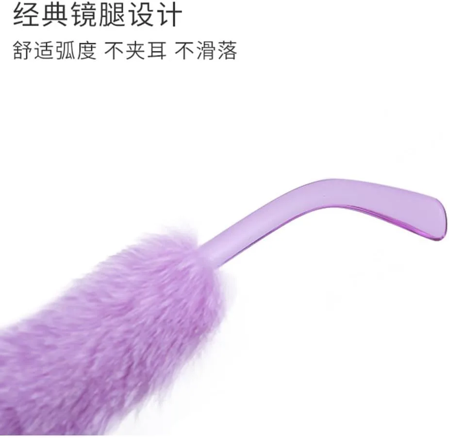 

Круглые плюшевые солнцезащитные очки для женщин, модные пушистые солнцезащитные очки для дам, стильные мягкие меховые солнцезащитные очки для мужчин WNCKSQ, C3 Pink