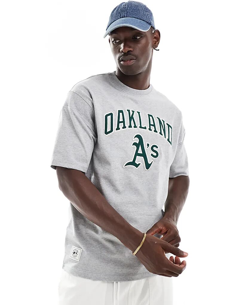

Футболка с контрастным логотипом Oakland Athletics серого цвета New Era