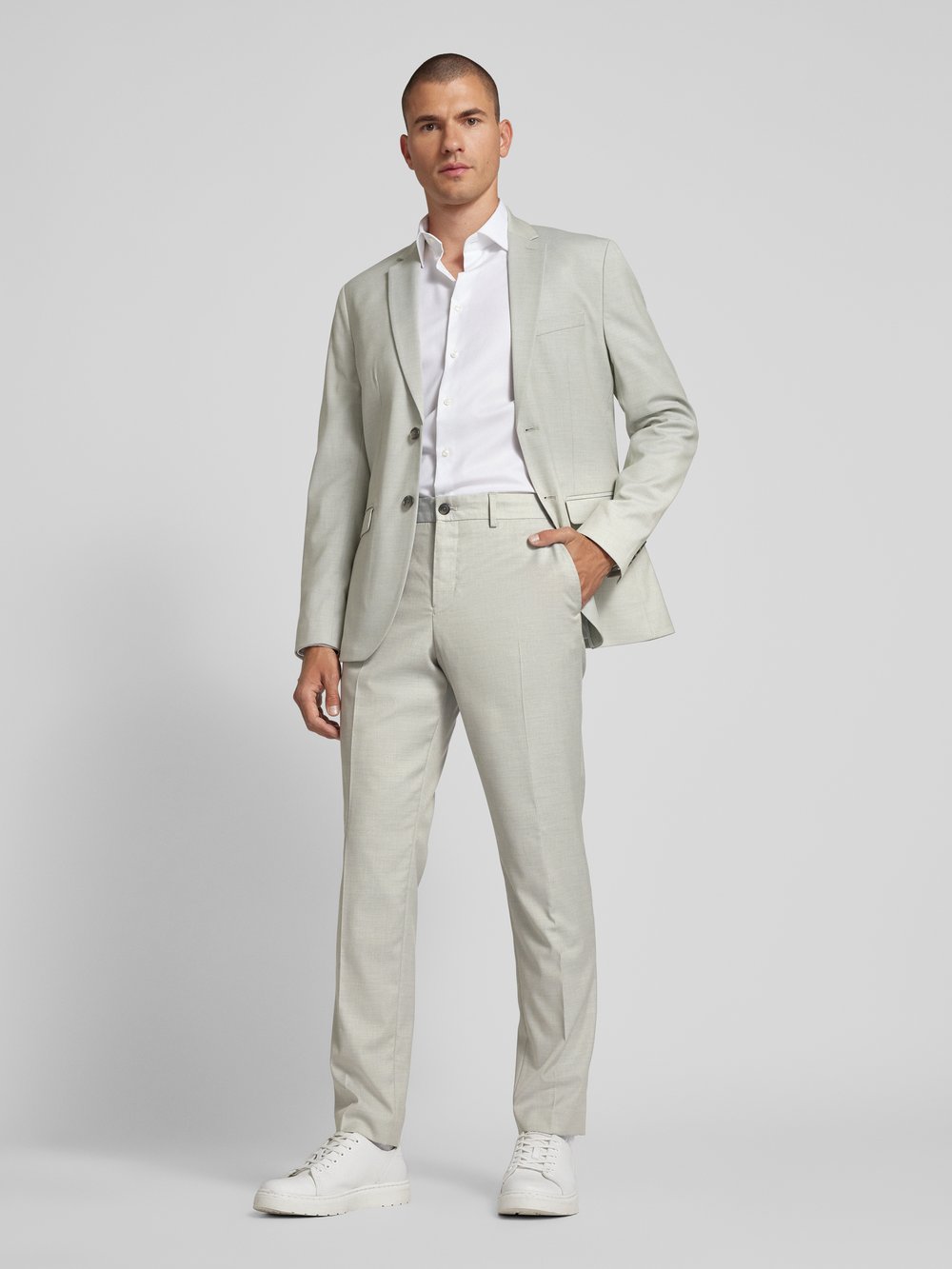 

Костюм облегающего кроя, однотонный, модель «CEDRIC» SELECTED HOMME, светло-зеленый
