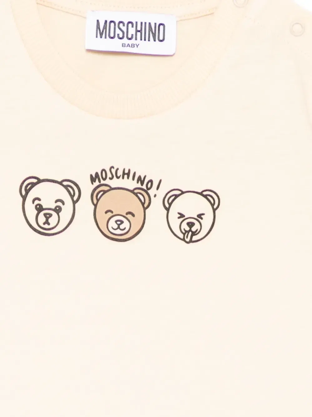 Футболка с изображением медвежонка Moschino Kids, бежевый — фото 3