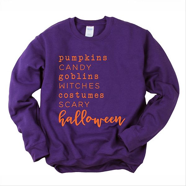 

Свитшот с принтом Halloween words Simply Sage Market, Purple, Зеленый, Свитшот с принтом Halloween words Simply Sage Market, Purple