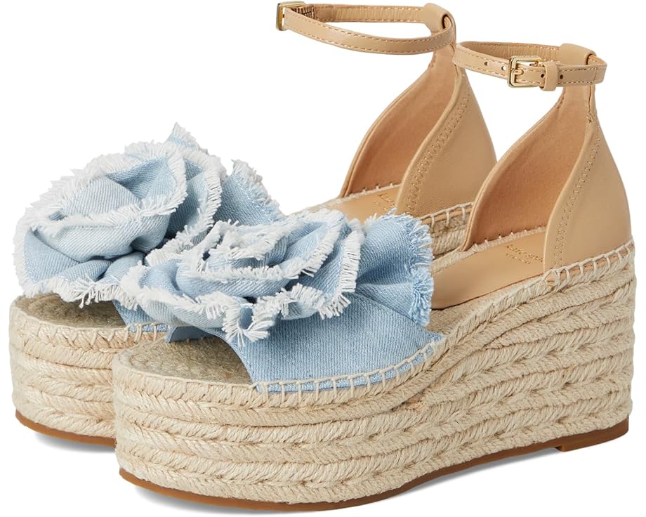 Туфли Kate Spade New York Flourish Denim Espadrille Wedge Sandal, цвет Denim/Walnut Shell