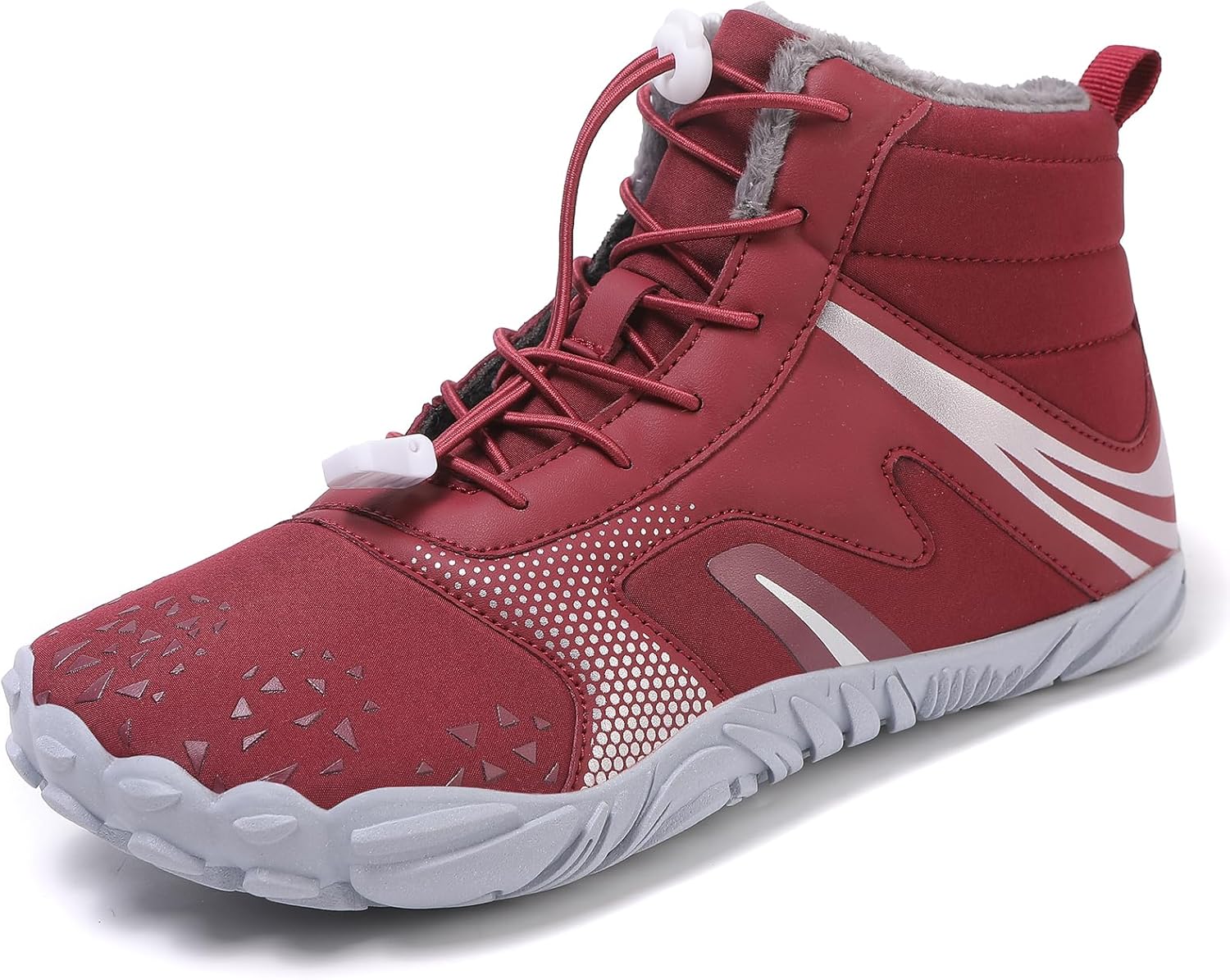 

Зимние походные босоножки для женщин и мужчин, минималистичные теплые ботинки с нулевым перепадом, сноубутсы на молнии, обувь для улицы с широким носком, водонепроницаемые походные туфли Stoneliquid, красный