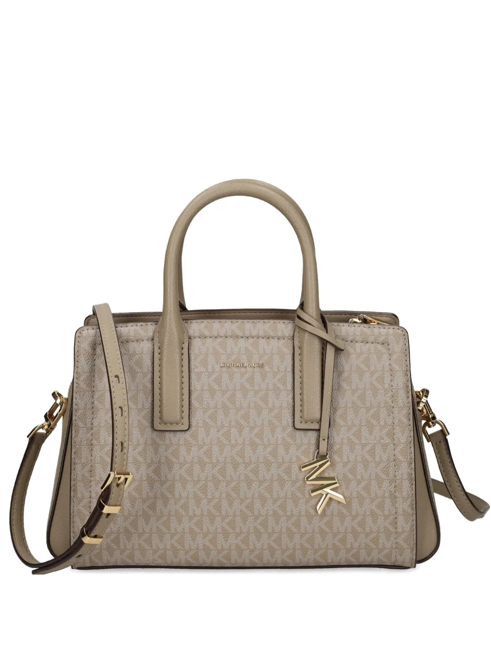 

Маленькая сумка-тоут с монограммой Лайлы Michael Michael Kors, нейтральный