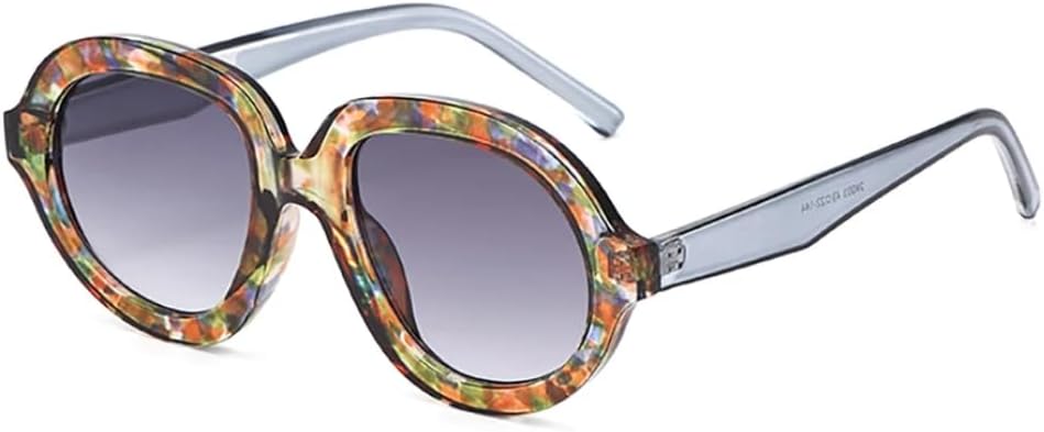 

Ретро-модные солнцезащитные очки большого размера для женщин и мужчин, классические винтажные, с защитой от УФ-излучения UV400, для активного отдыха на природе VFDHN, Floral Grey