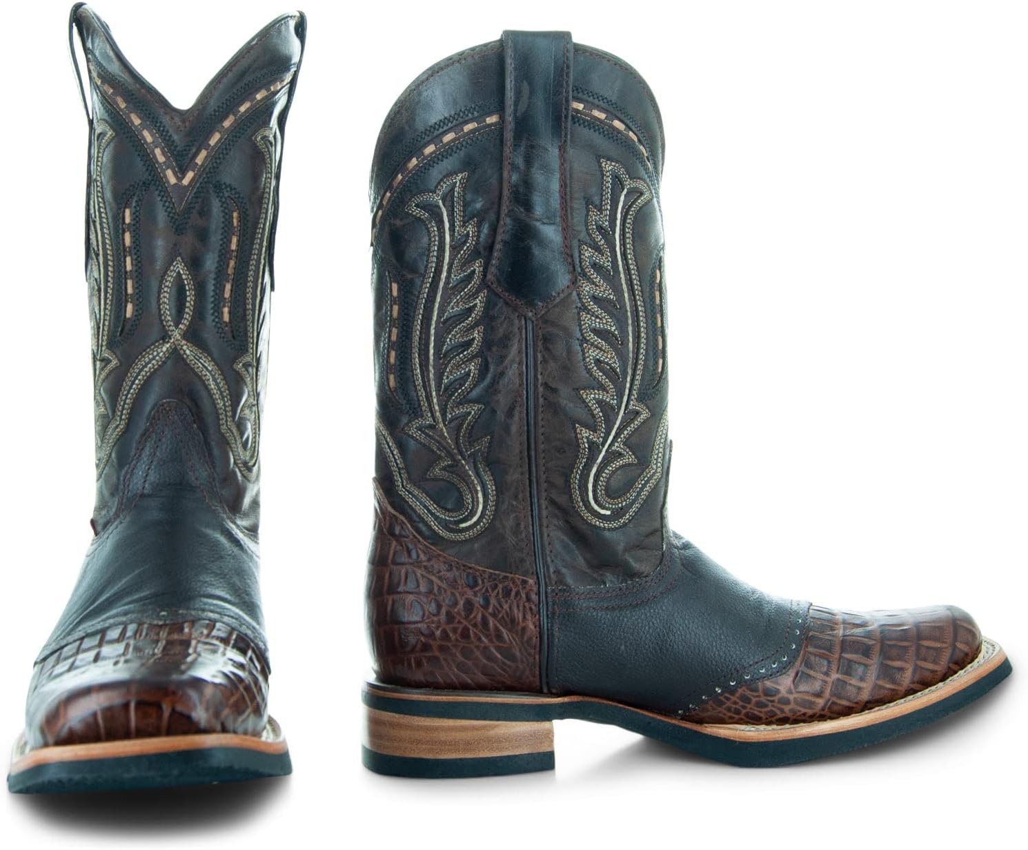 

Мужские ковбойские сапоги Soto с верхом в виде седла и принтом из кожи аллигатора H50039 Soto Boots, коричневый