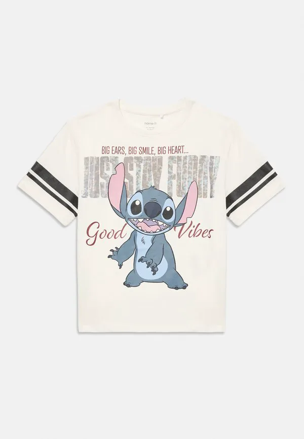 Футболка с принтом nkfdymi stitch box noos Name It, Cloud Dancer