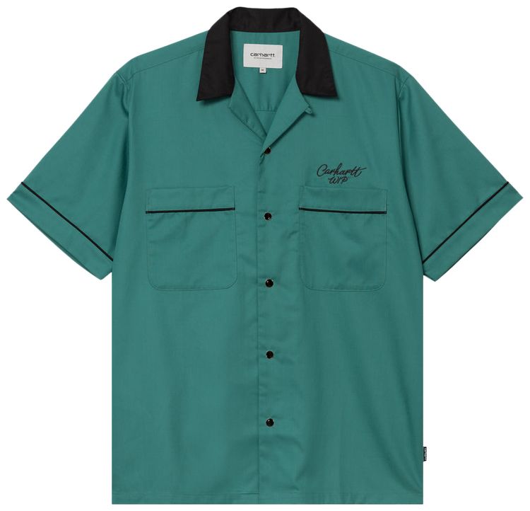 

Рубашка Carhartt WIP с коротким рукавом и чашеобразным вырезом, синий