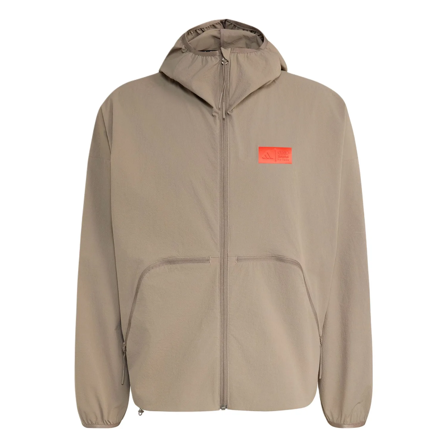 Куртка Audi TEAM FORMULA ONE ELEVATED мужская Adidas, Light Gray Brown/Bright Red