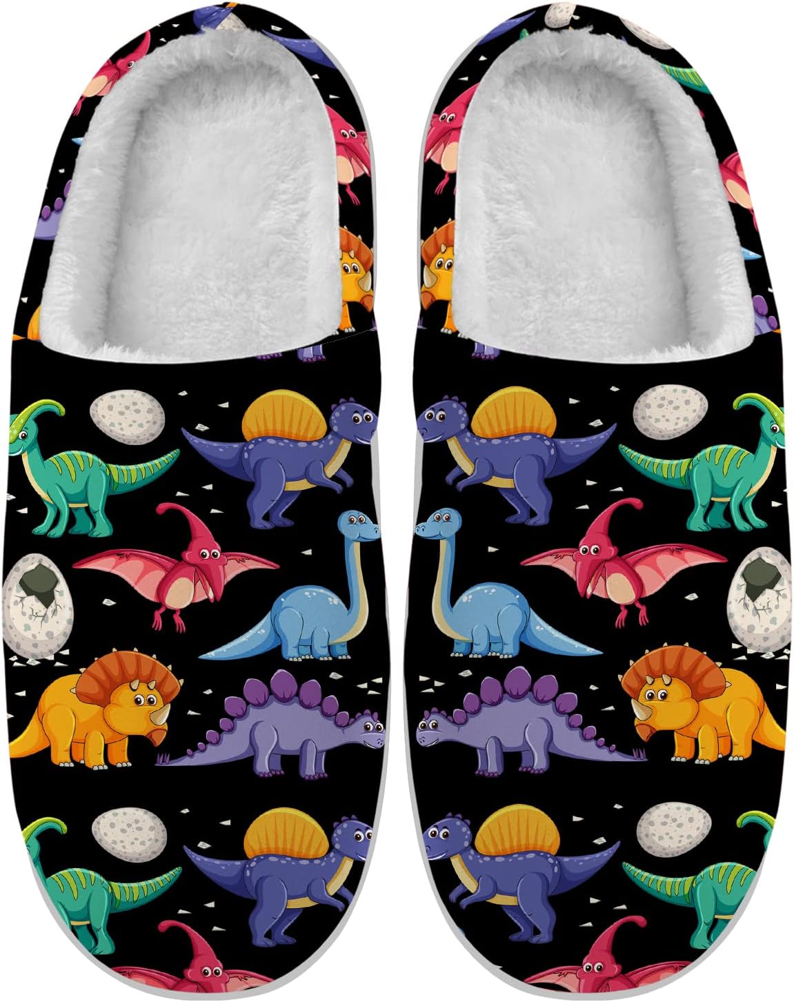 

Женские и мужские домашние тапочки с динозавром, противоскользящие, с супинатором из памяти формы, зимние домашние тапочки, подарки для мальчиков и девочек Ciadoon, Multicolor