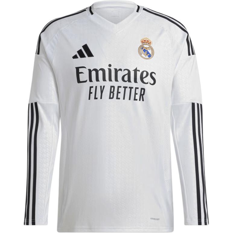 

Домашняя футболка Real Madrid 24/25 с длинным рукавом, белая Adidas, белый