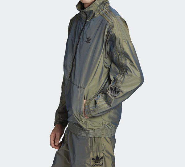 Куртка adidas originals Rainbow Cardigan Sports Zipper Jacket Metallic Green, зеленый — фото 4