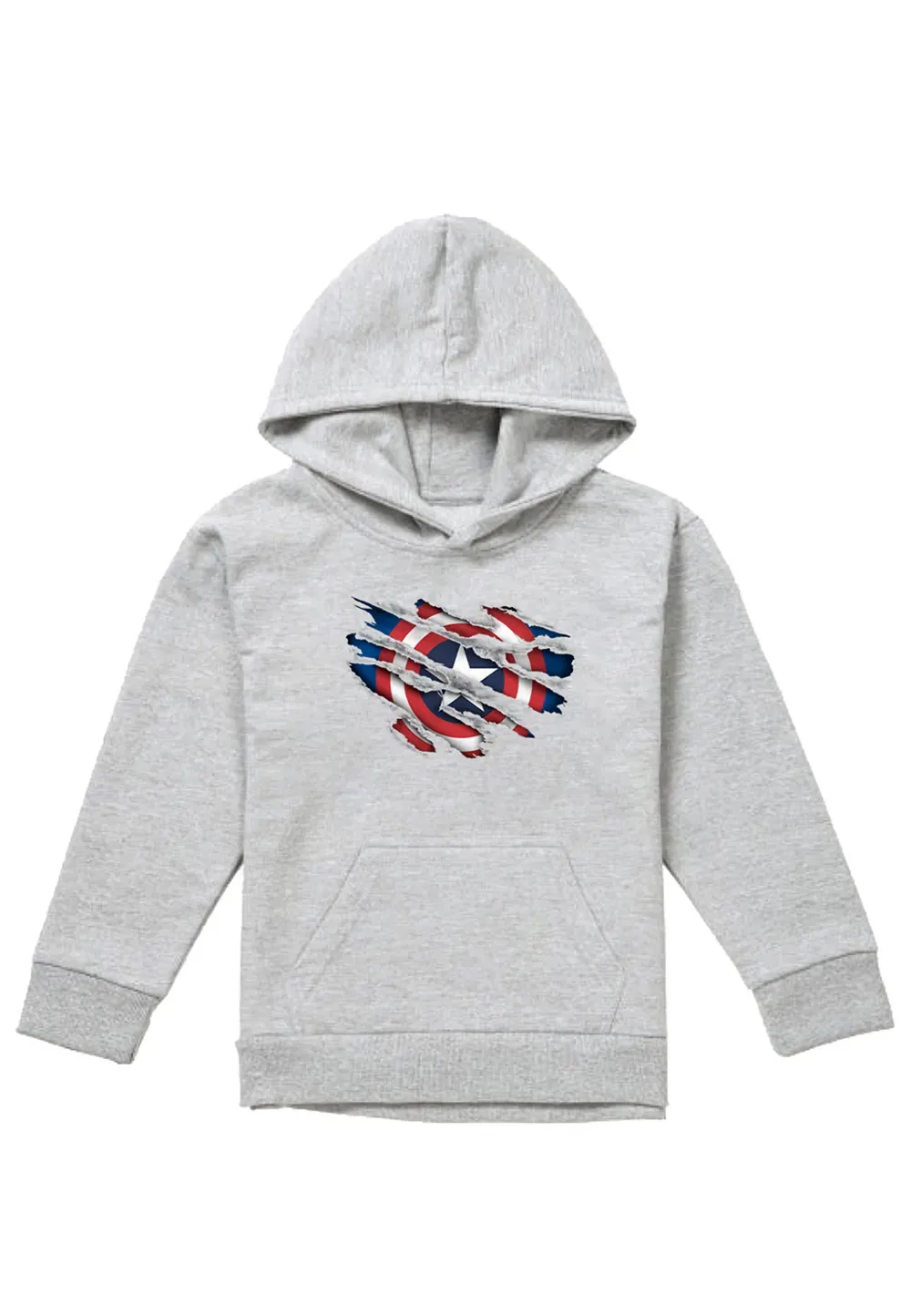 Детская худи Marvel Captain America Torn, серый