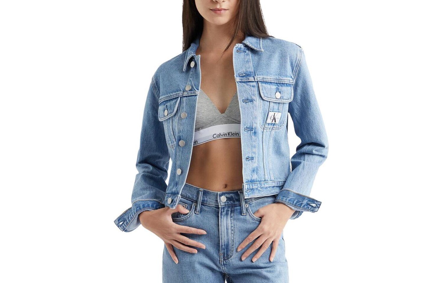 

Джинсовая куртка женская синяя Calvin Klein