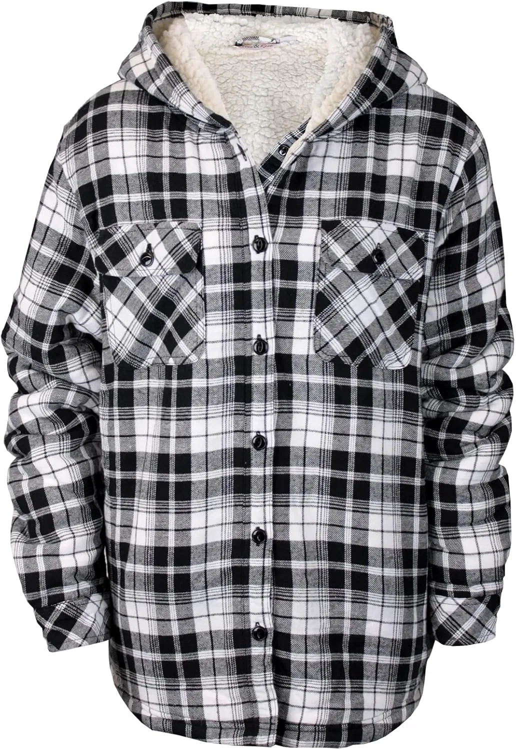Куртка Sherpa-Lined Flannel от Smiths WorkWear Generic, черно-белый