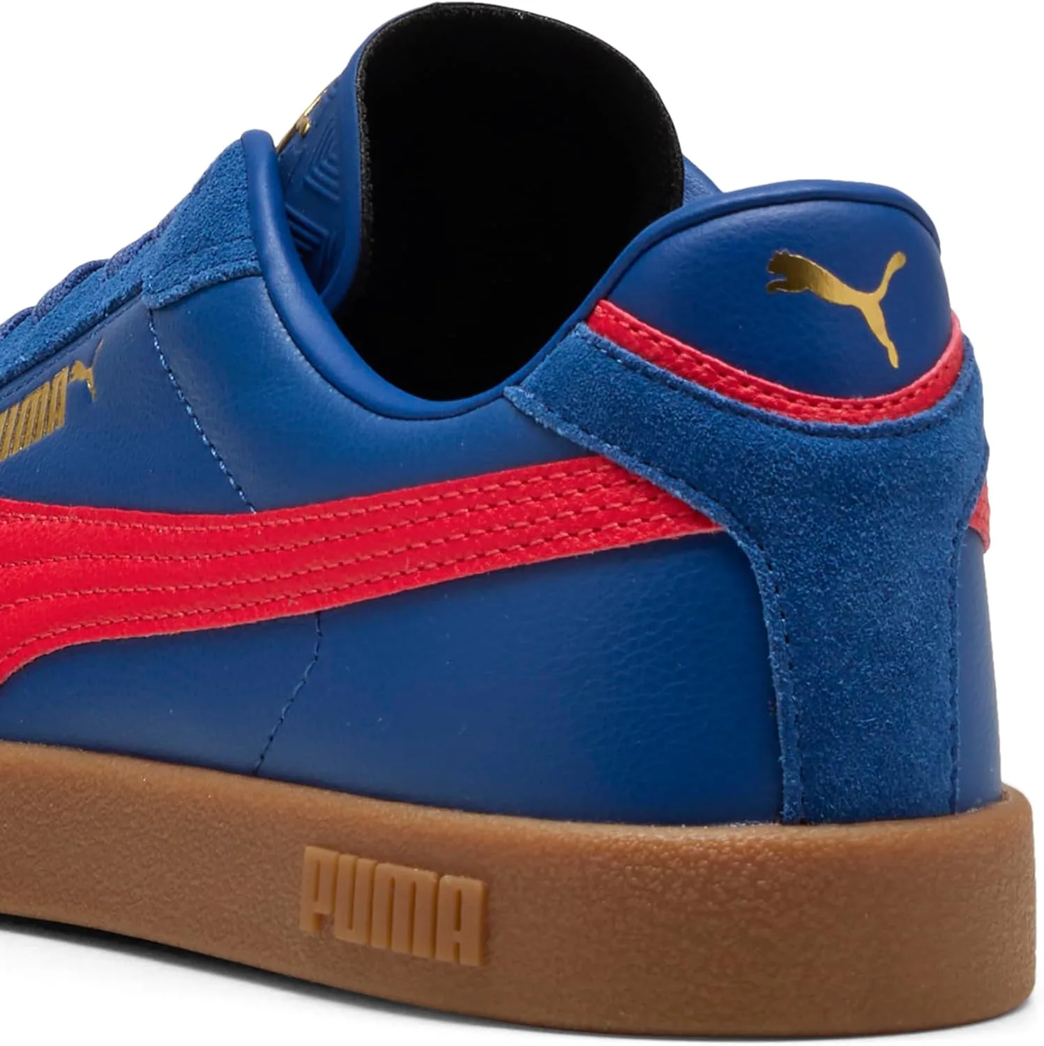 Мужские замшевые кроссовки PUMA Club II Era на шнуровке, повседневные - синие, красный — фото 4