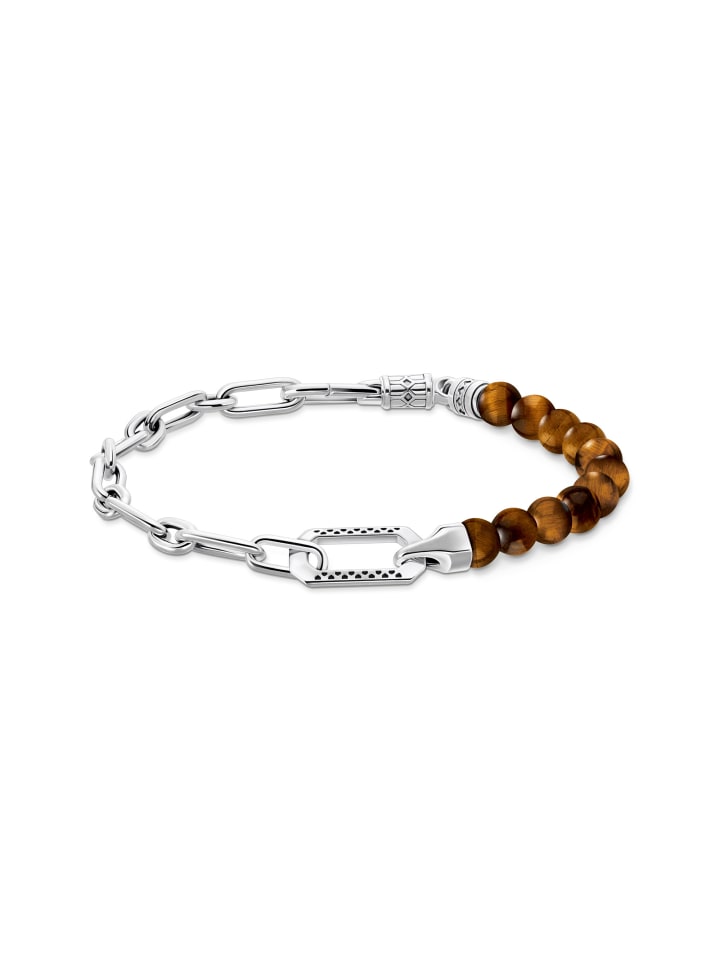 

Thomas Sabo Браслет с коричневыми бусинами, покрытыми серебристым и коричневым покрытием
