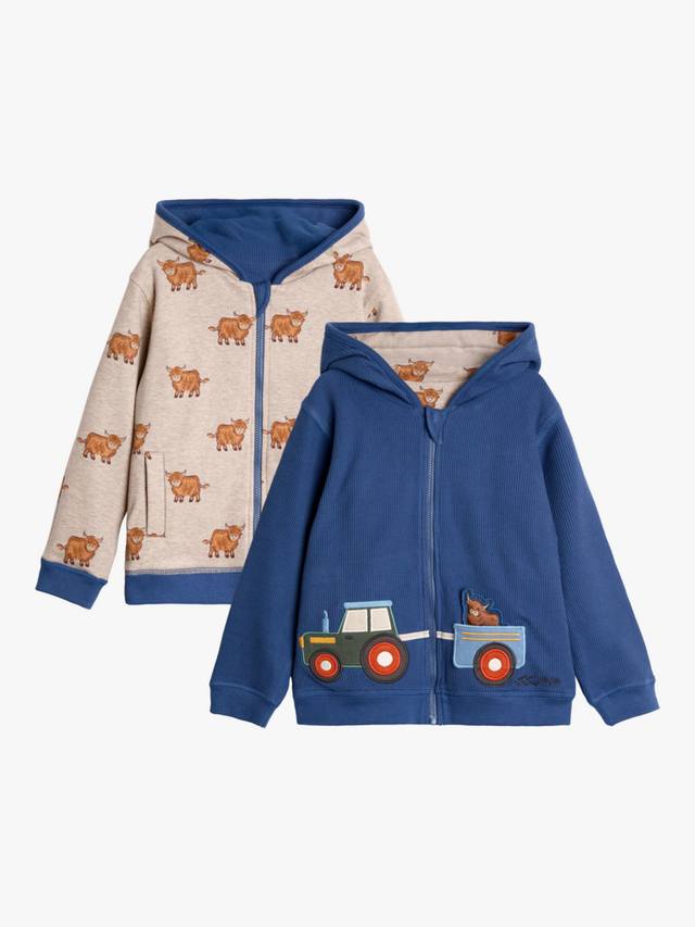 

Детский худи с аппликацией реверсивный JoJo Maman Bébé, Indigo