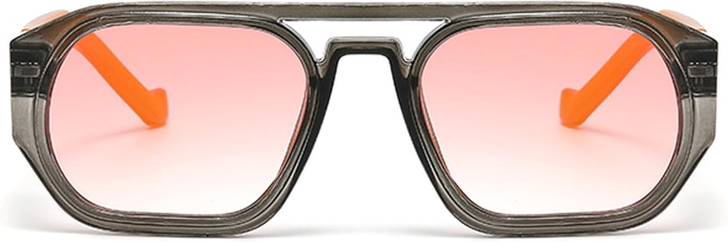 

Женские квадратные солнцезащитные очки 2025 года, роскошные винтажные солнцезащитные очки-пилот с двойным дужком для мужчин, модные очки для вождения, защита от УФ-излучения UV400 mincl, Gray Light Pink