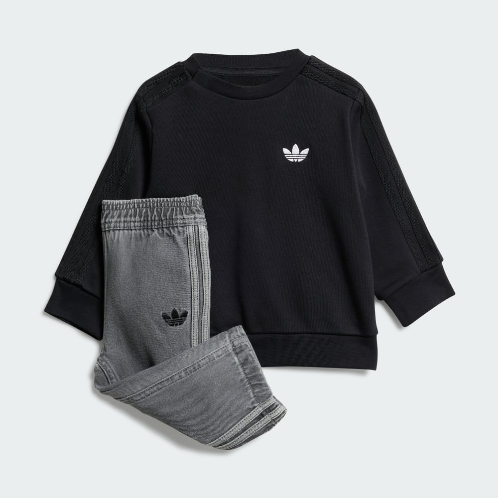 

Спортивный костюм Adidas Denim Crew Set Kids, цвет Black/Light Denim