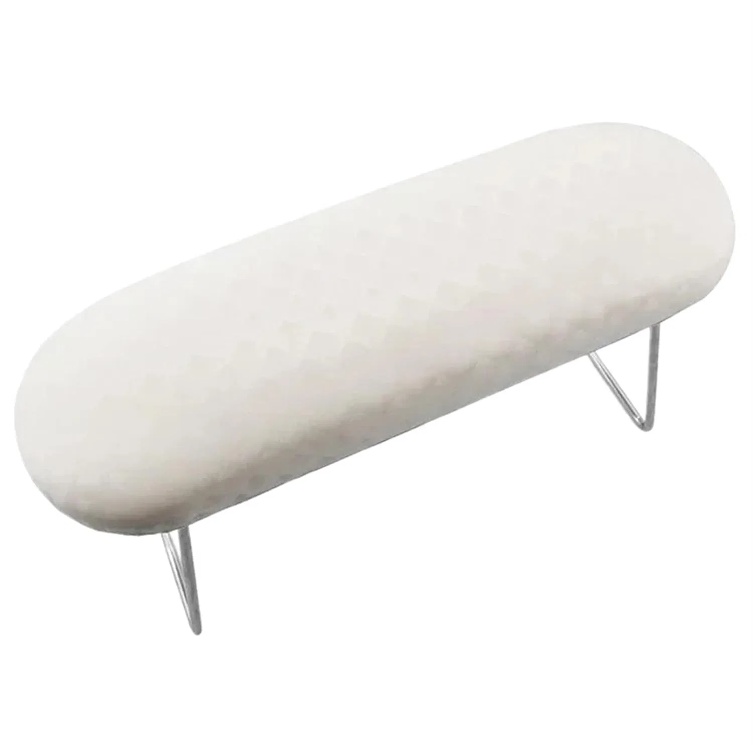 Подставка для рук для маникюра из микрофибры и кожи (белая) ‎Ateuxol, White