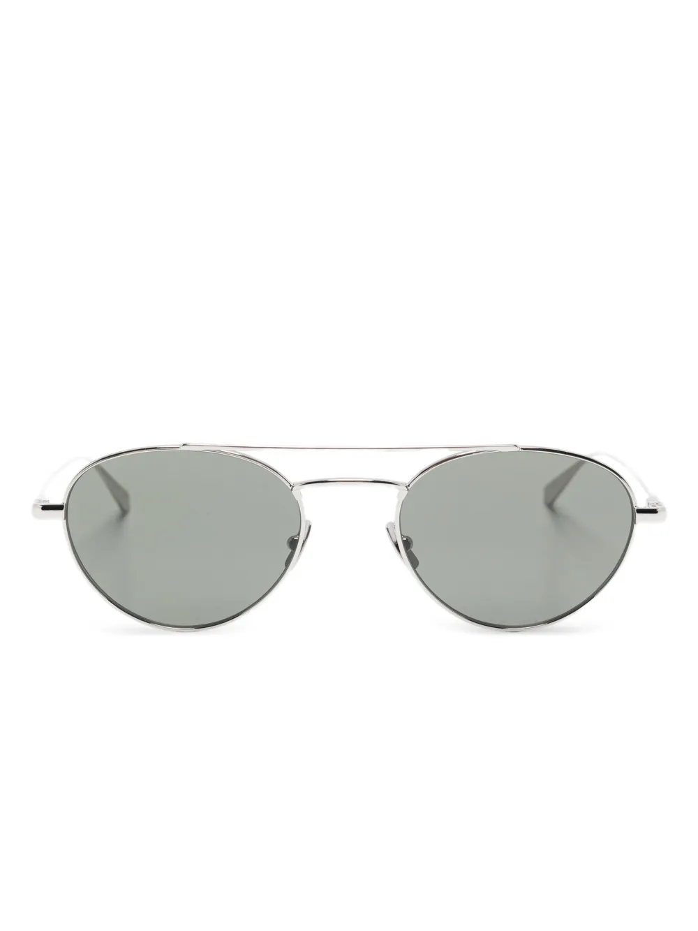 

Солнцезащитные очки в круглой оправе Saint Laurent Eyewear, серебяный