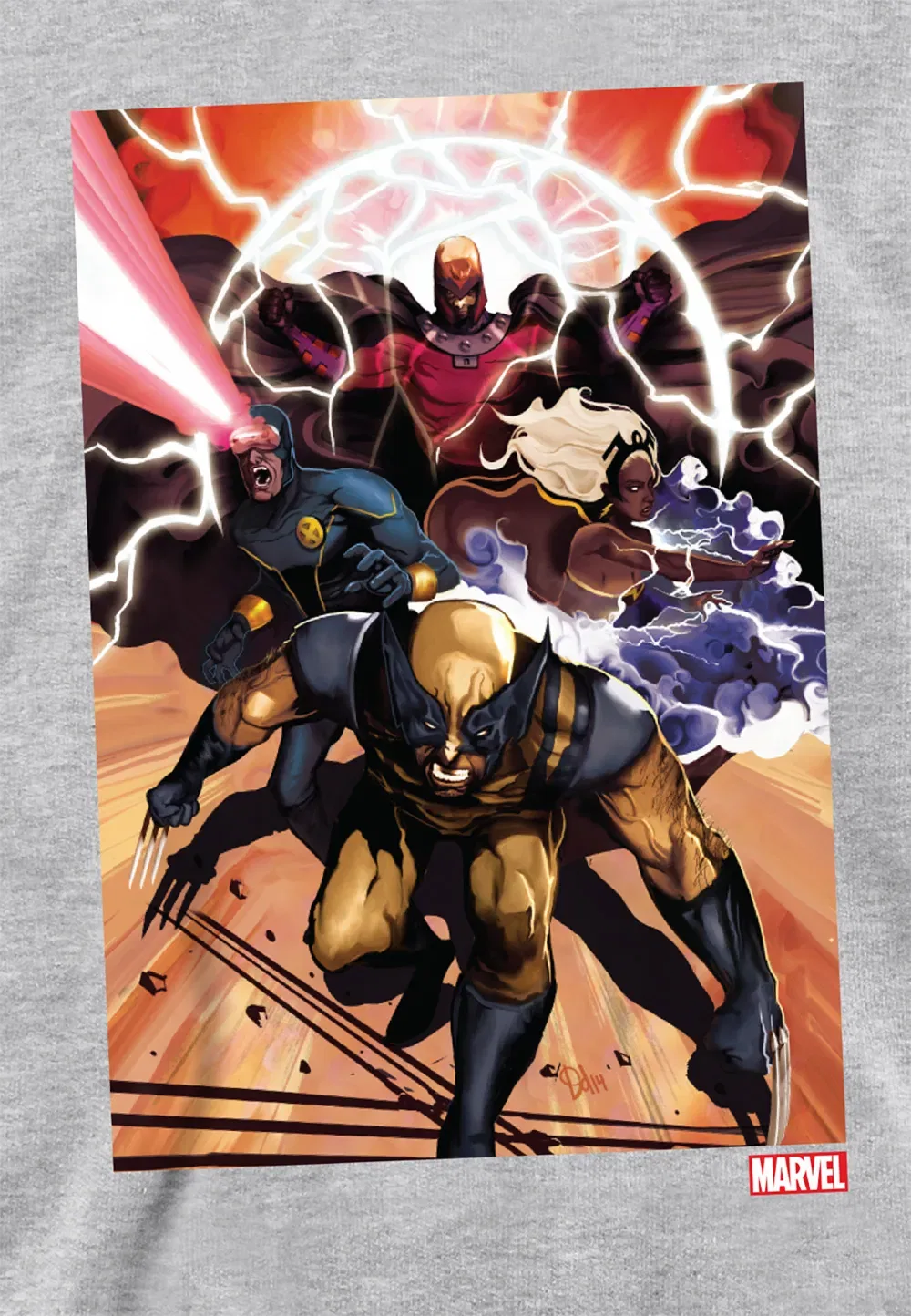 Детская худи Marvel X-Men Team Attack, серый — фото 2