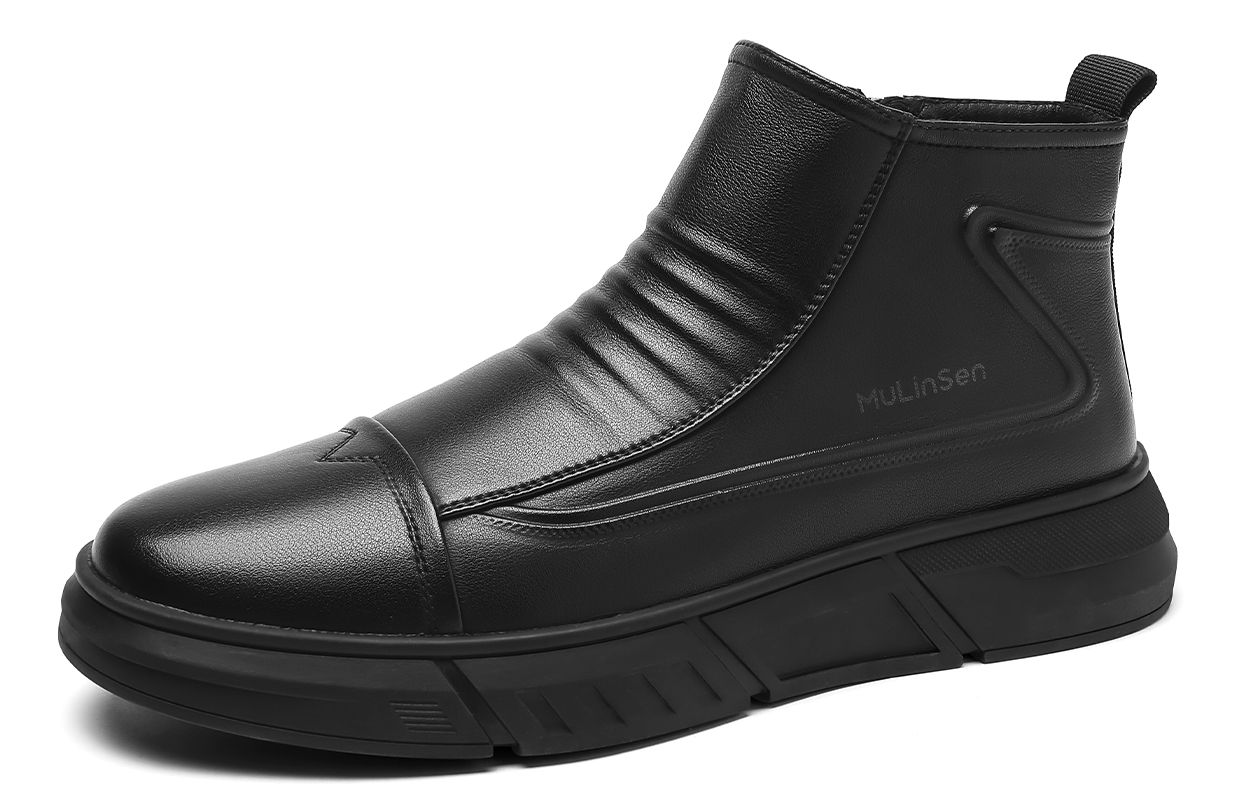 

Ботинки из хлопка, ботильоны, прибл. 4 см, мужские Mulinsen, Black (Fleece-Lined)