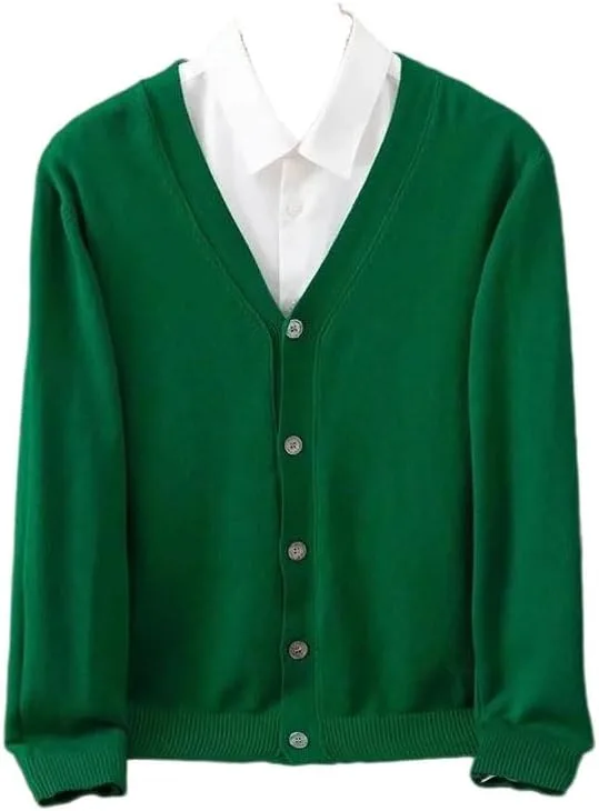 

Мужской кардиган с V-образным вырезом и длинным рукавом