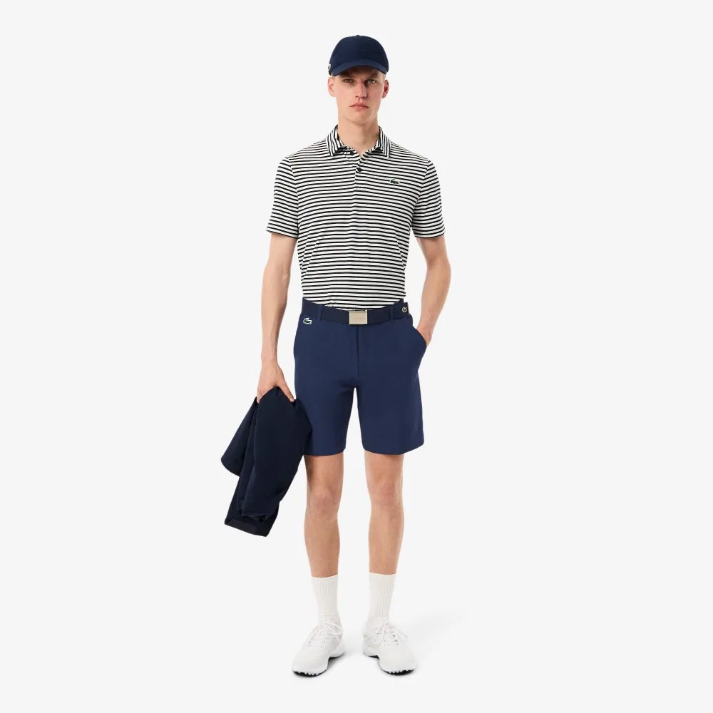 Мужские гольф-бермуды чинос тёмно-синие от Lacoste — фото 4