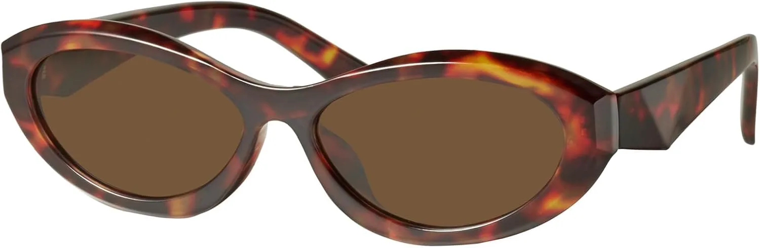 

Овальные солнцезащитные очки «кошачий глаз» для женщин – ретро-стиль Y2K, поляризованные, с защитой от УФ-излучения UV400. Модные солнцезащитные очки Plinvo, Tortoise