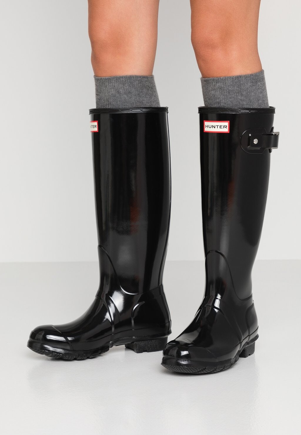 

Ботинки Hunter WOMENS TALL GLOSS BOOT VEGAN, черный